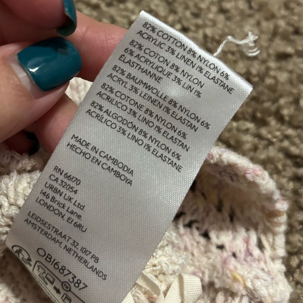 Anthropologie V-Neck Pointelle Sweater Tank ivory Size Small - Picture 5 of 6